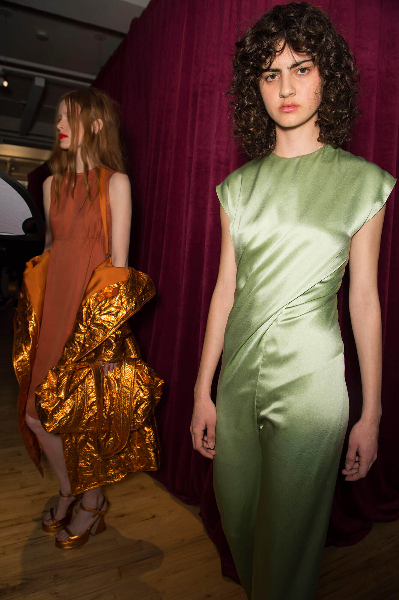 green emerald velvet dress Sies Marjan main image 1