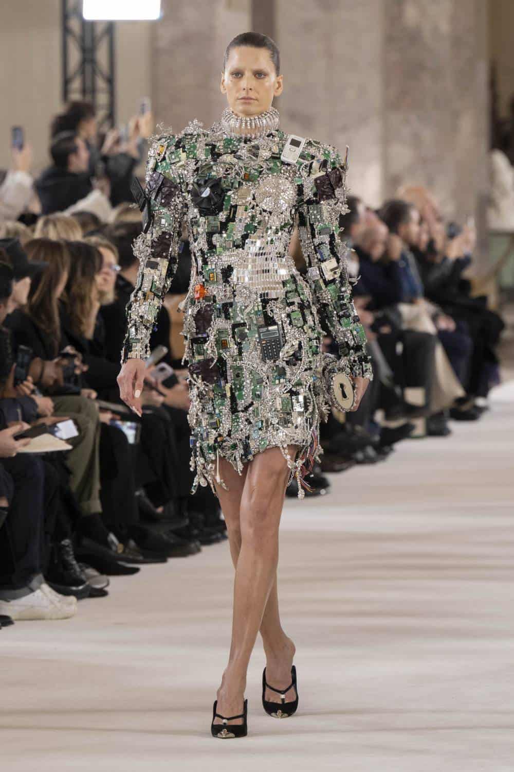 Schiaparelli Wheat-Stalk Trapeze Dress, Haute Couture Designer